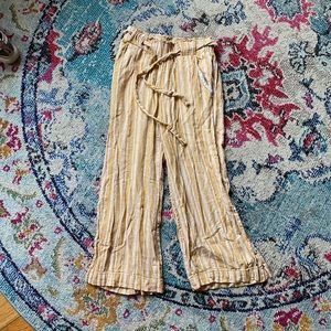 Striped Culotte Pants w/ Slit